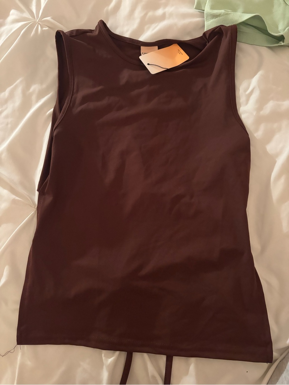 Forever 21 Sleeveless Crewneck Crop Top - Deep Brown